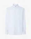 Corneliani White And Light Blue Textured Cotton Shirt In Blue