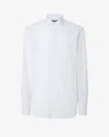 Corneliani White Cotton Shirt With Light Blue Micro Stripes In White