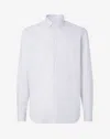 Corneliani White Cotton Twill Shirt With Blue Micro Pattern In White