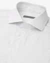 Corneliani White Cotton Twill Shirt With Grey Stripes In White