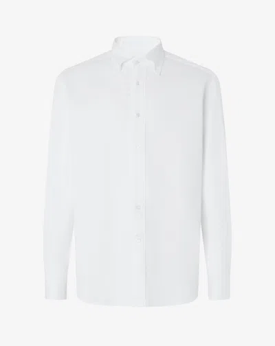 Corneliani White Honeycomb Pure Cotton Shirt