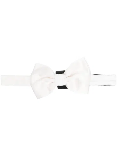 CORNELIANI WHITE SILK BOW TIE CORNELIANI