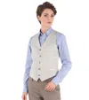 Corneliani White Solid V Neck Blazer In Gray