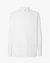 Corneliani White Textured Cotton Shirt With Herringbone Pattern In White