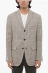 Corneliani Windowpane Check Center Vent Notch Lapel Circle 3-button Bla