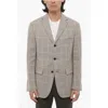 Corneliani Windowpane Check Center Vent Notch Lapel Circle 3-button Bla