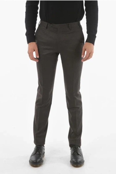 Corneliani Wool And Cashmere Academy Trousers With Scalloped Hem
