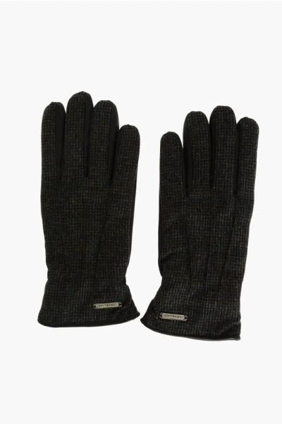 Corneliani Wool And Leather Gloves
