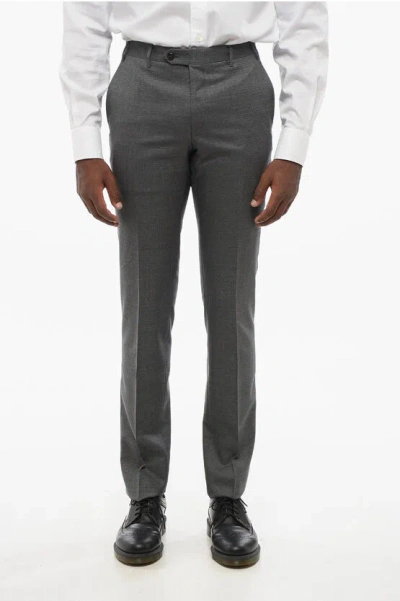 Corneliani Wool And Silk 4-pocket Trousers Academy In Gray