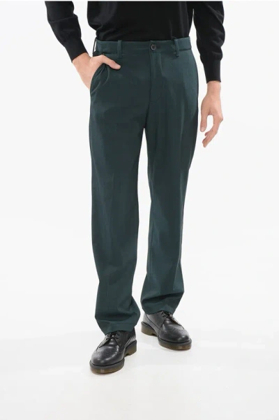 Corneliani Wool Blend Circle Pants With Visible Stitching