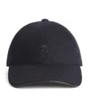 Corneliani Wool-blend Crest Baseball Cap In Blue