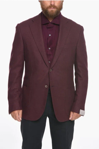 Corneliani Wool-blend Leader Soft Unlined Blazer In Purple
