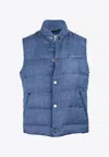 Corneliani Wool-blend Padded Vest In Blue
