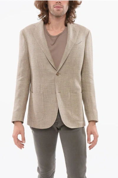 Corneliani Wool Blend Single Breasted Blazer With Patch Pockets
