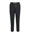 Corneliani Wool-cashmere Drawstring Trousers In Gray