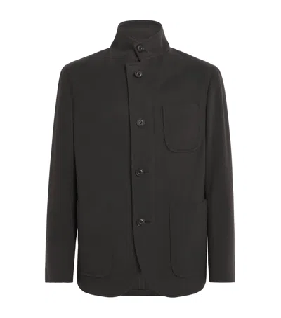 Corneliani Wool-cashmere Hybrid Blazer In Black