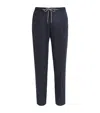 Corneliani Wool Drawstring Trousers In Blue