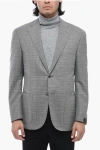 CORNELIANI WOOL HALF-LINED BLAZER WITH HOPSACK MOTIF