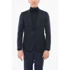 Corneliani Wool Half-lined Single Breasted Blazer With Patch Pockets In Blue