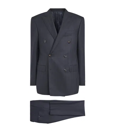Corneliani Wool Herringbone 2-piece Suit In Navy