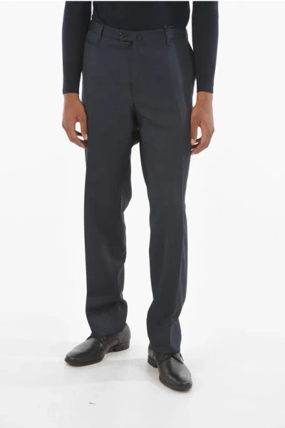 Corneliani Wool Leader Straight-leg Pants In Black