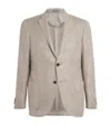 Corneliani Mens Brick Brown Academy Checked Silk-wool Blend Jacket In Beige