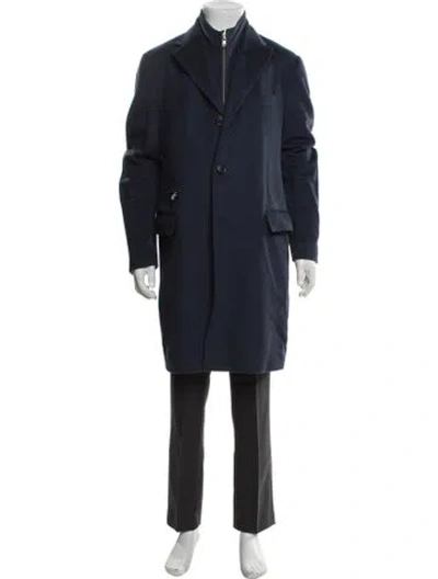 Pre-owned Corneliani Wool Overcoat In Blue