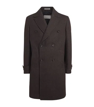 Corneliani Wool Overcoat In Brown