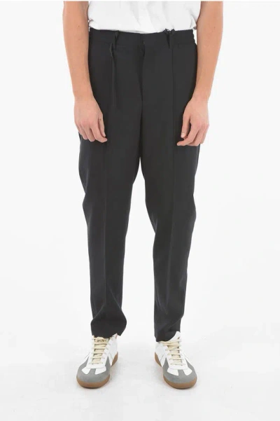 Corneliani Wool Pants With Drawstring In Black