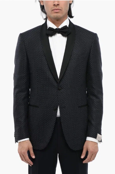 Corneliani Wool Shawl Lapel 2-button Academy Cerimo Blazer In Black