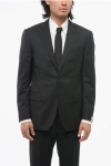 Corneliani Wool Side Vents Notch Lapel 2-button Blazer In Black