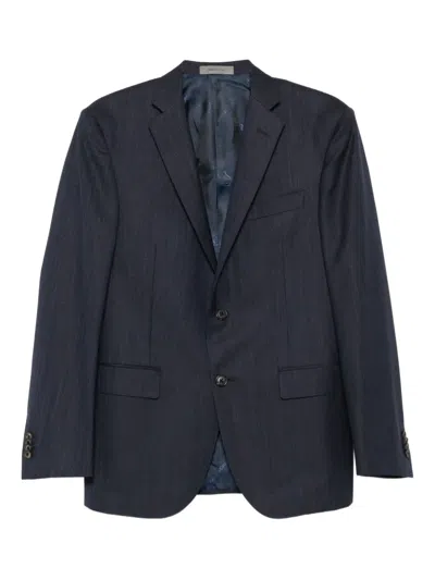 Corneliani Wool Single Brested Suit In Blue