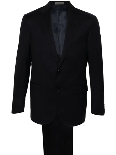 Corneliani Single-breasted Wool Suit In Blue