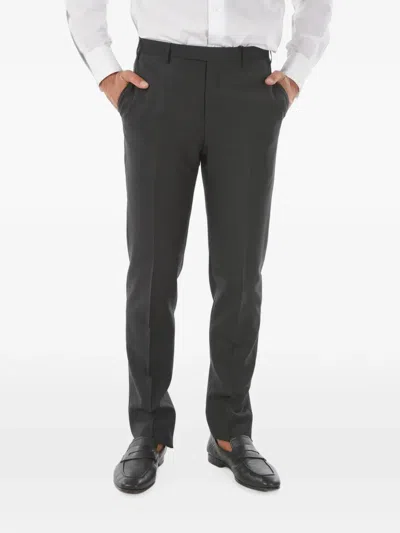 Corneliani Grey Tailored Trousers In Black