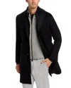 Corneliani Wool Topcoat With Zip Out Microsuede Bib - Exclusive In Black