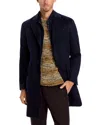 Corneliani Wool Topcoat With Zip Out Microsuede Bib - Exclusive In Navy