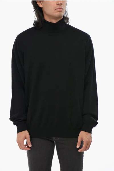Corneliani Wool Turtleneck Sweater In Black