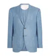 Corneliani Wool-silk-linen-blend Blazer In Blue