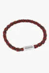 Corneliani Woven Leather Bracelet With Magnetic Closure