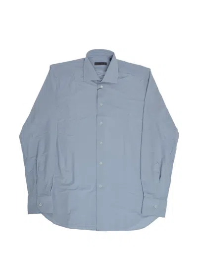 Corneliani Wrinkle-free French-collar Shirt In Blue