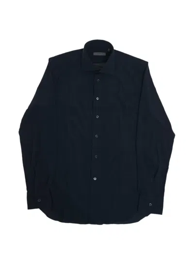 Corneliani Wrinkle-free French-collar Shirt In Blue