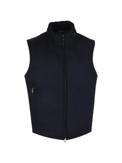 Corneliani Zip Outdoor Waistcoat In Blue