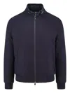 Corneliani Padded Cashmere Blend Jacket In Blue