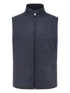Corneliani Wool And Cashmere Sleeveless Jacket In Blue