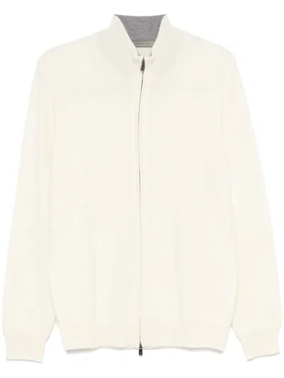 Corneliani Zip-up Cardigan In White