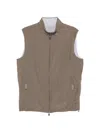 Corneliani Beige Technical Poplin Gilet In Brown