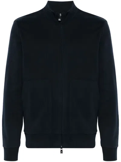 Corneliani Zip-up Sweatshirt In Blue