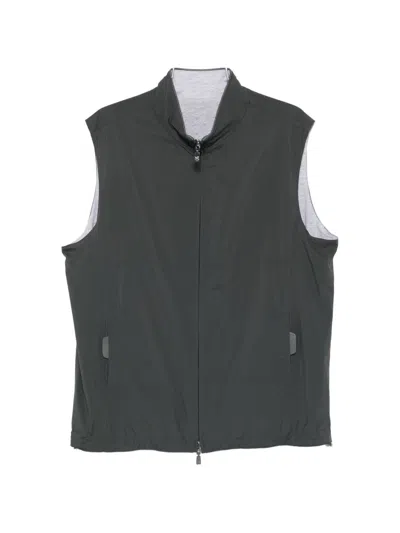 Corneliani Zip-up Sleeveless Gilet In Gray