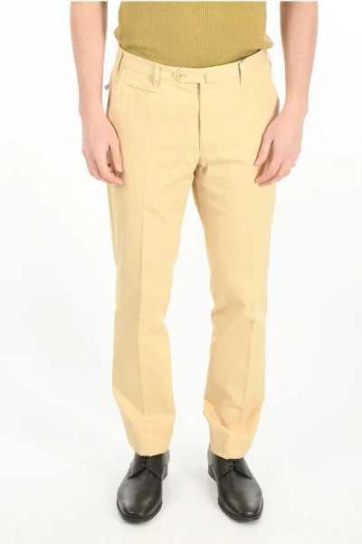 Corneliani Zipped Pocket Leader Cotton Pants In Yellow