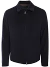 Corneliani Spread-collar Zip-up Jacket In Blue